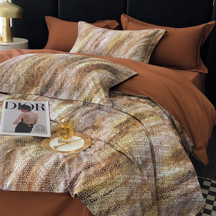 91家纺网 家纺一手货源 找家纺 红馆 2003新款轻奢高支棉臻品100支数码印花四件套--简约款 时空