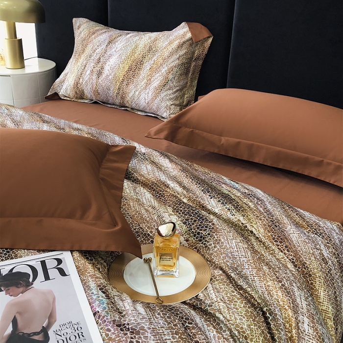 91家纺网 家纺一手货源 找家纺 红馆 2003新款轻奢高支棉臻品100支数码印花四件套--简约款 时空