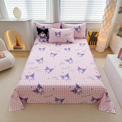 91家纺网 家纺一手货源 找家纺 爱丽丝 2024新款正版授权三丽鸥单品床单系列 萌妞