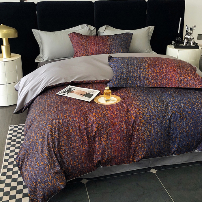 91家纺网 家纺一手货源 找家纺 红馆 2003新款轻奢高支棉臻品100支数码印花四件套--简约款 长野