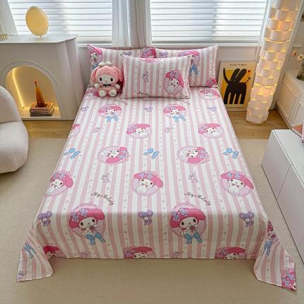 91家纺网 家纺一手货源 找家纺 爱丽丝 2024新款正版授权三丽鸥单品床单系列 甜甜美乐蒂