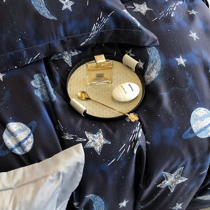 91家纺网 家纺一手货源 找家纺 红馆 2003新款轻奢高支棉臻品100支数码印花四件套--简约款 仲夏