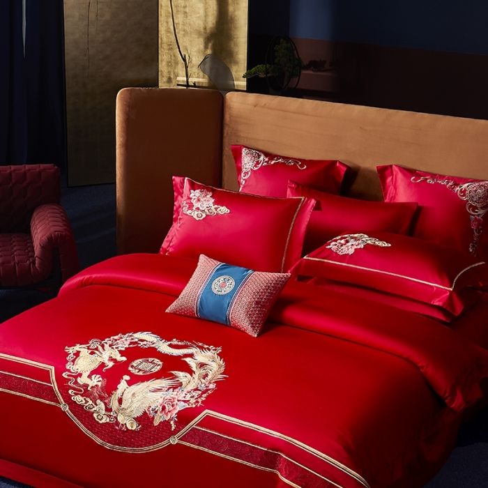 91家纺网 家纺一手货源 找家纺 高大尚 秋冬新品长绒棉囍嫁系列 龙凤纳福