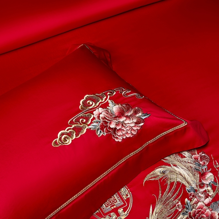 91家纺网 家纺一手货源 找家纺 高大尚 秋冬新品长绒棉囍嫁系列 龙凤纳福