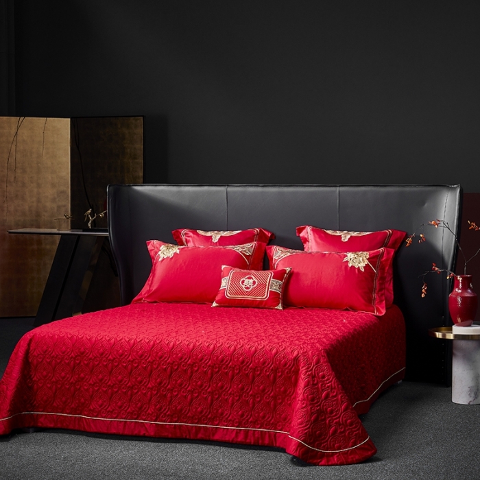 91家纺网 家纺一手货源 找家纺 高大尚 秋冬新品长绒棉囍嫁系列 龙凤纳福