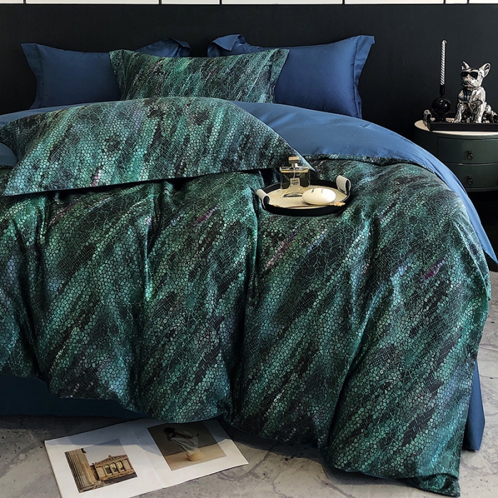 91家纺网 家纺一手货源 找家纺 红馆 2003新款轻奢高支棉臻品100支数码印花四件套--简约款 宙斯