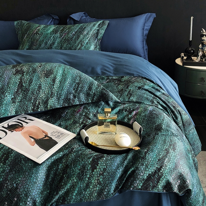 91家纺网 家纺一手货源 找家纺 红馆 2003新款轻奢高支棉臻品100支数码印花四件套--简约款 宙斯