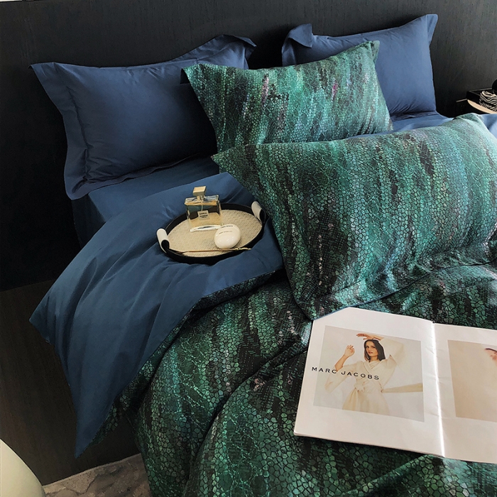 91家纺网 家纺一手货源 找家纺 红馆 2003新款轻奢高支棉臻品100支数码印花四件套--简约款 宙斯