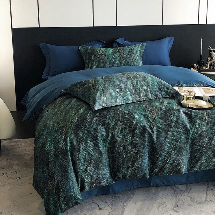 91家纺网 家纺一手货源 找家纺 红馆 2003新款轻奢高支棉臻品100支数码印花四件套--简约款 宙斯