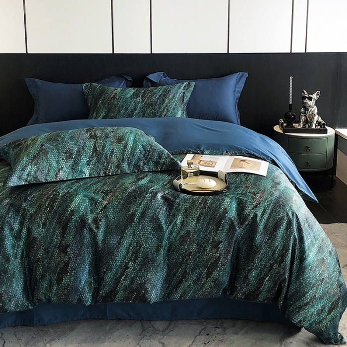 91家纺网 家纺一手货源 找家纺 红馆 2003新款轻奢高支棉臻品100支数码印花四件套--简约款 宙斯