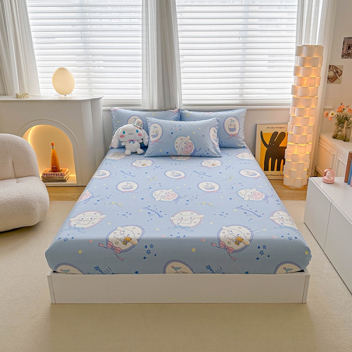 91家纺网 家纺一手货源 找家纺 爱丽丝 2024新款正版授权三丽鸥全棉单品床笠系列 玉桂狗