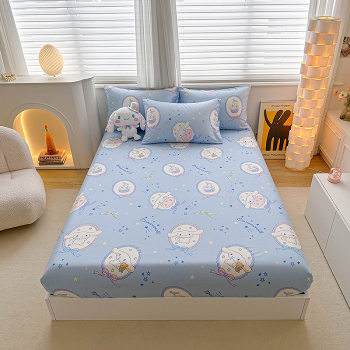 91家纺网 家纺一手货源 找家纺 爱丽丝 2024新款正版授权三丽鸥全棉单品床笠系列 玉桂狗