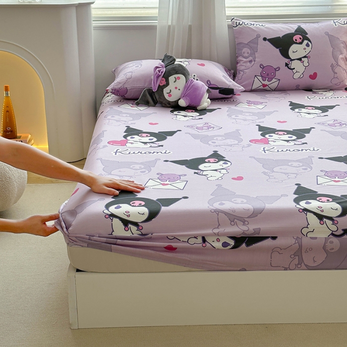 91家纺网 家纺一手货源 找家纺 爱丽丝 2024新款正版授权三丽鸥全棉单品床笠系列 情书库洛米