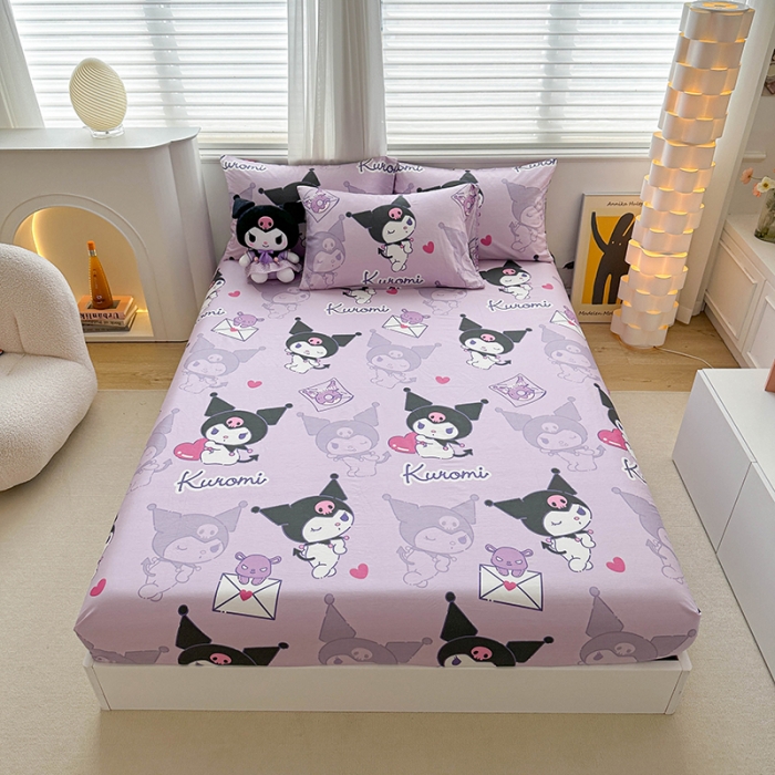 91家纺网 家纺一手货源 找家纺 爱丽丝 2024新款正版授权三丽鸥全棉单品床笠系列 情书库洛米