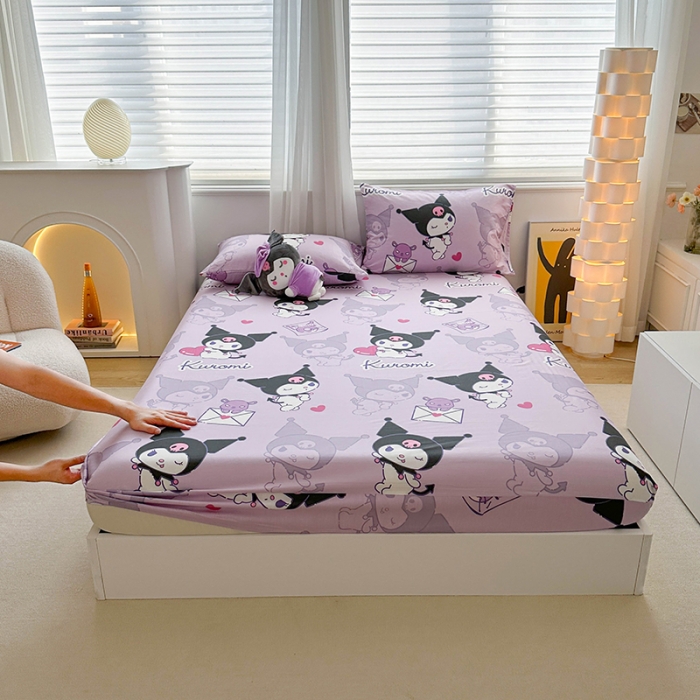 91家纺网 家纺一手货源 找家纺 爱丽丝 2024新款正版授权三丽鸥全棉单品床笠系列 情书库洛米