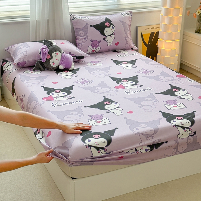 91家纺网 家纺一手货源 找家纺 爱丽丝 2024新款正版授权三丽鸥全棉单品床笠系列 情书库洛米