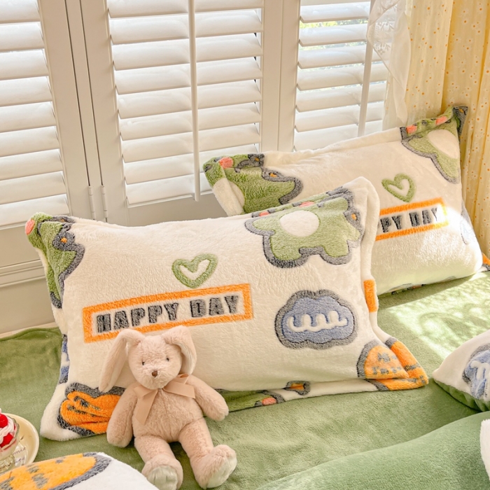 91家纺网 家纺一手货源 找家纺 川悦生活 2023新款立体雪花绒四件套 多乐恐龙