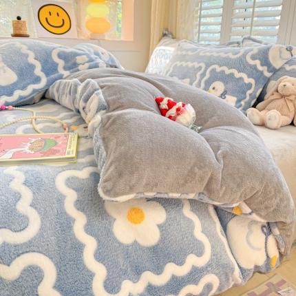 91家纺网 家纺一手货源 找家纺 川悦生活 2023新款立体雪花绒四件套 快乐鸭鸭