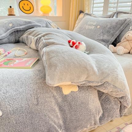 91家纺网 家纺一手货源 找家纺 川悦生活 2023新款立体雪花绒四件套 星空物语