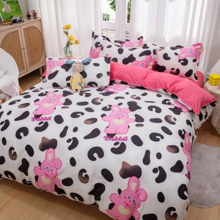 2023新款亲肤棉美棉芦荟棉四件套美棉（8月）新花色 豹纹兔