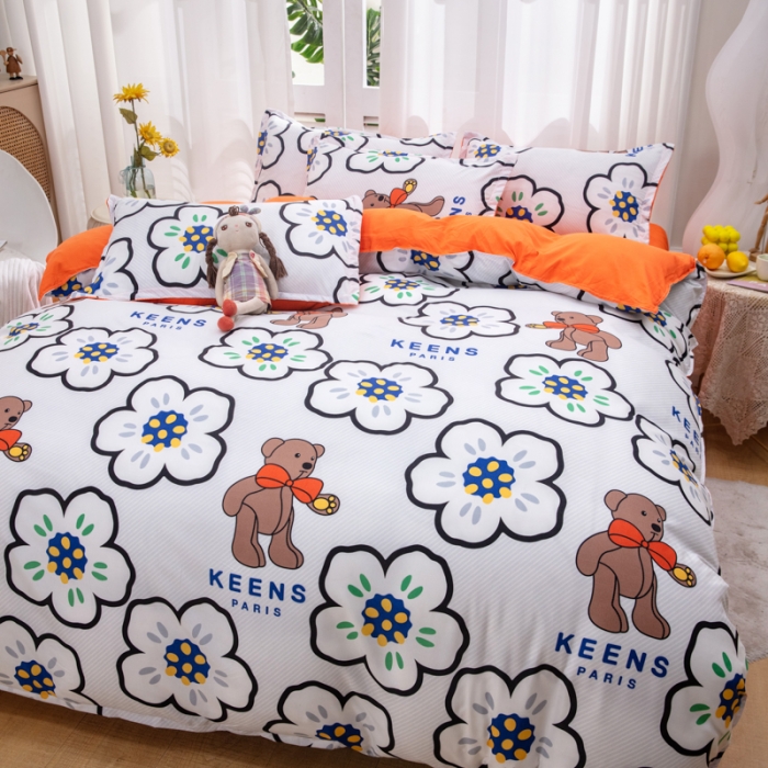 91家纺网 家纺一手货源 找家纺 2023新款亲肤棉美棉芦荟棉四件套美棉（8月）新花色 巴黎世家