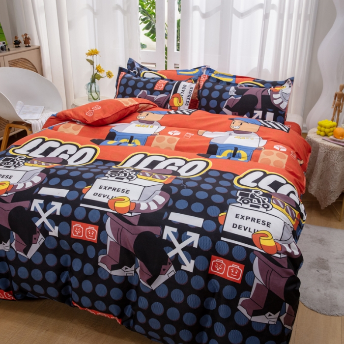 91家纺网 家纺一手货源 找家纺 2023新款亲肤棉美棉芦荟棉四件套美棉（8月）新花色 乐高王国