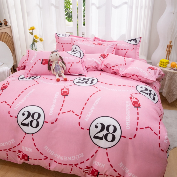 91家纺网 家纺一手货源 找家纺 2023新款亲肤棉美棉芦荟棉四件套美棉（8月）新花色 粉红女郎