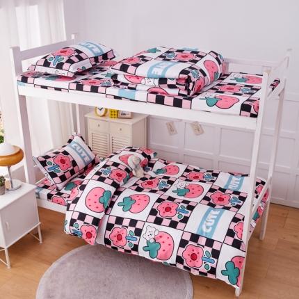 2023新款亲肤棉美棉芦荟棉三件套美棉（8月）学生宿舍床 草莓果酱