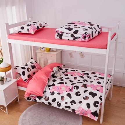 2023新款亲肤棉美棉芦荟棉三件套美棉（8月）学生宿舍床 豹纹兔