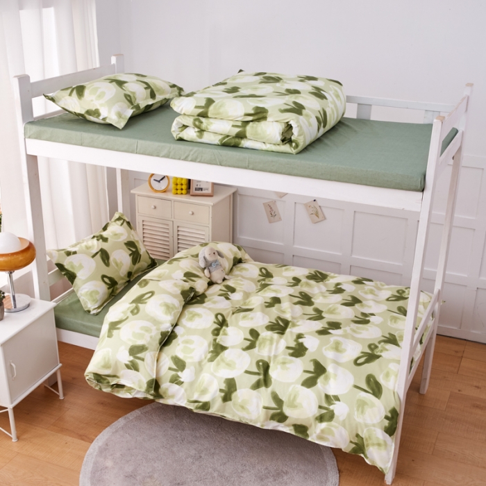 91家纺网 家纺一手货源 找家纺 2023新款亲肤棉美棉芦荟棉三件套美棉（8月）学生宿舍床 米兰的春天