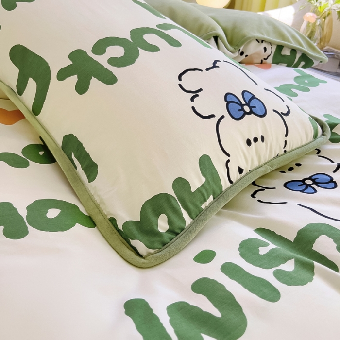 91家纺网 家纺一手货源 找家纺 （总）琪琪阁 2023新款A棉B绒棉加绒牛奶绒四件套单被套