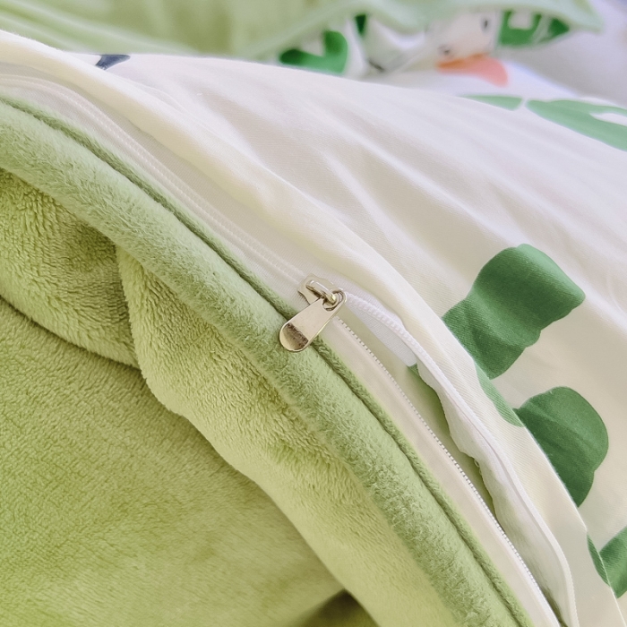 91家纺网 家纺一手货源 找家纺 （总）琪琪阁 2023新款A棉B绒棉加绒牛奶绒四件套单被套