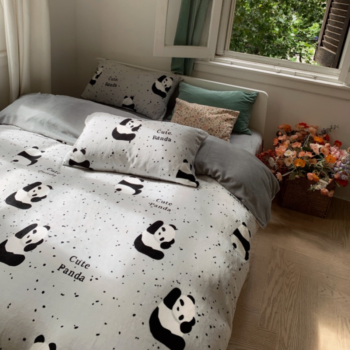 91家纺网 家纺一手货源 找家纺 花沐 2023新款冬季复古小法式牛奶绒四件套 花花同学