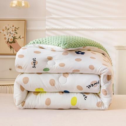 91家纺网 家纺一手货源 找家纺 （总）U被 2025新款水洗棉麻双层纱豆豆冬被