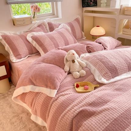 91家纺网 家纺一手货源 找家纺 （总）绒世界 2024新款泰迪绒兔绒牛奶绒四件套