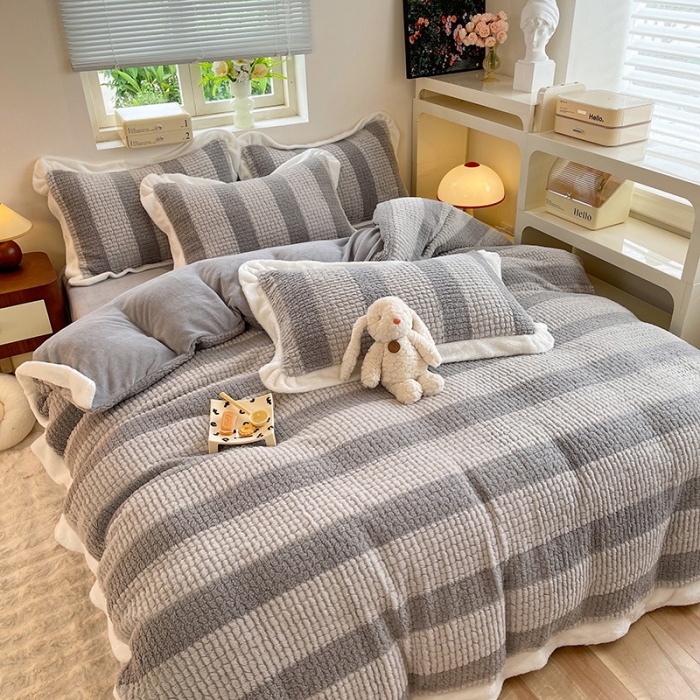 91家纺网 家纺一手货源 找家纺 （总）绒世界 2024新款泰迪绒兔绒牛奶绒四件套