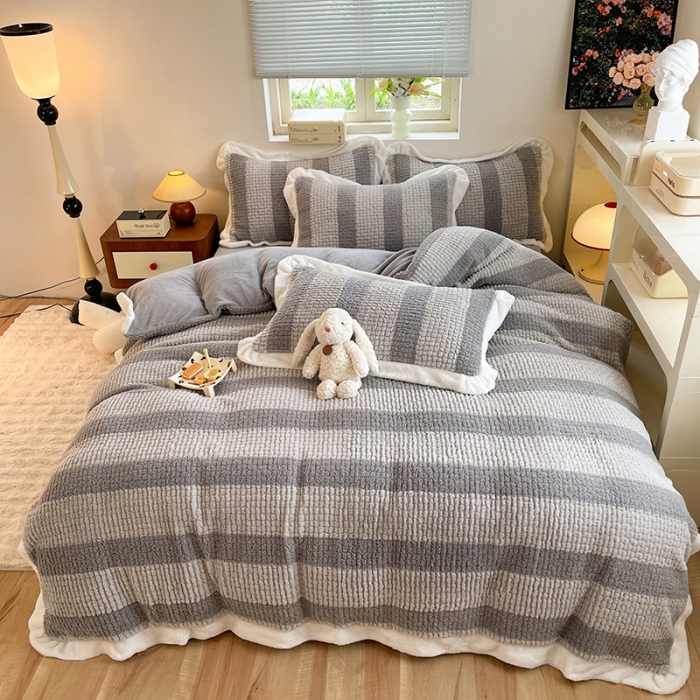 91家纺网 家纺一手货源 找家纺 （总）绒世界 2024新款泰迪绒兔绒牛奶绒四件套