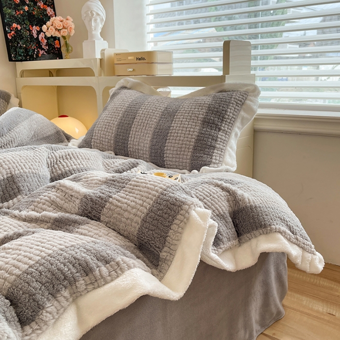 91家纺网 家纺一手货源 找家纺 （总）绒世界 2024新款泰迪绒兔绒牛奶绒四件套