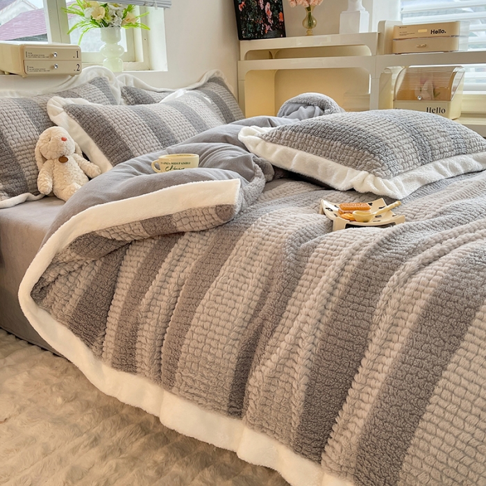 91家纺网 家纺一手货源 找家纺 （总）绒世界 2024新款泰迪绒兔绒牛奶绒四件套