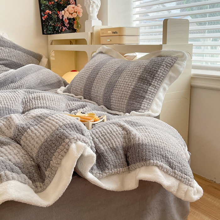 91家纺网 家纺一手货源 找家纺 （总）绒世界 2024新款泰迪绒兔绒牛奶绒四件套