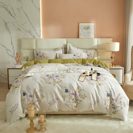 91家纺网 家纺一手货源 找家纺 （总）名佰蕙2023新款铂金加厚磨毛四件套-清新花卉系列