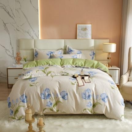 91家纺网 家纺一手货源 找家纺 （总）名佰蕙2023新款铂金加厚磨毛四件套-清新花卉系列