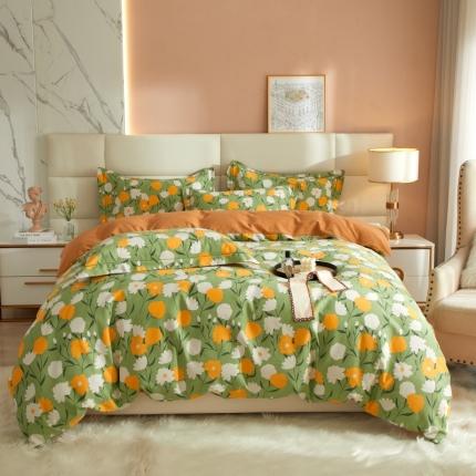 91家纺网 家纺一手货源 找家纺 （总）名佰蕙2023新款铂金加厚磨毛四件套-清新花卉系列