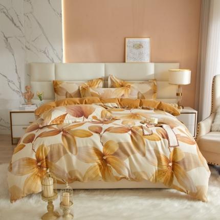 91家纺网 家纺一手货源 找家纺 （总）名佰蕙2023新款铂金加厚磨毛四件套-清新花卉系列