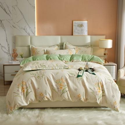 91家纺网 家纺一手货源 找家纺 （总）名佰蕙2023新款铂金加厚磨毛四件套-清新花卉系列