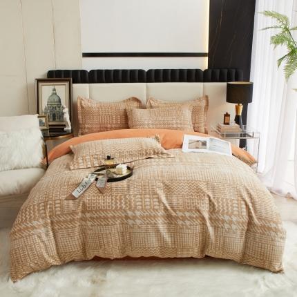 91家纺网 家纺一手货源 找家纺 （总）名佰蕙 2023新款铂金加厚磨毛四件套--时尚休闲系列