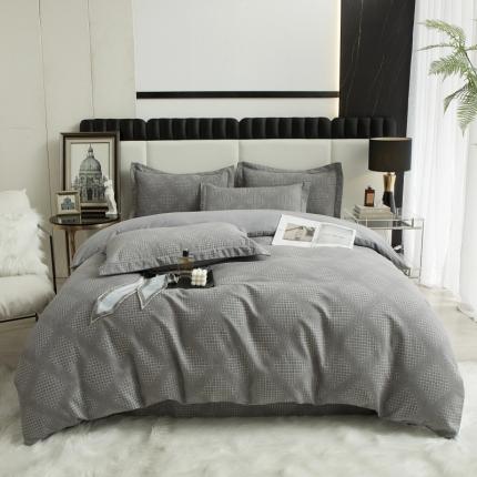 91家纺网 家纺一手货源 找家纺 名佰蕙 2023新款铂金加厚磨毛四件套--时尚休闲系列 轻奢生活-灰