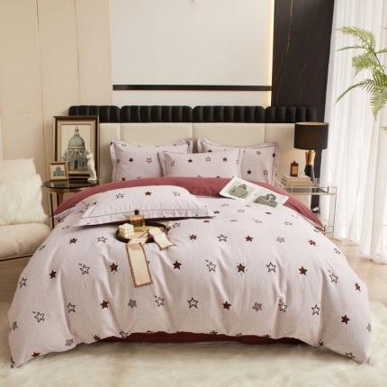 91家纺网 家纺一手货源 找家纺 （总）名佰蕙 2023新款铂金加厚磨毛四件套--时尚休闲系列