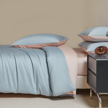 91家纺网 家纺一手货源 找家纺 秀色 60支轻奢纯色长绒棉贡缎床上四件套全棉纯棉床笠款