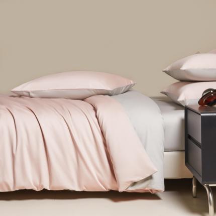 91家纺网 家纺一手货源 找家纺 秀色 60支轻奢纯色长绒棉贡缎床上四件套全棉纯棉床笠款